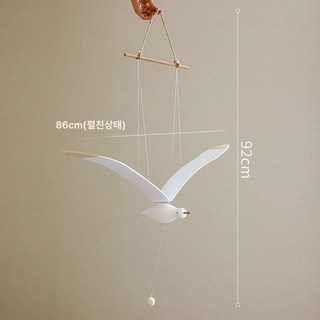 나무모빌 갈매기모빌 원목 지중해 날아가는 지중해 새, A형 날으는 갈매기 1급 나무구슬 장식
