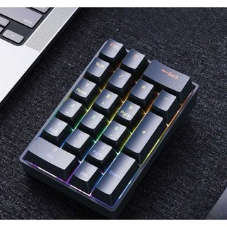 무선 숫자 키패드 기계식 키보드 보조 USB 연결, 1개, 화이트/민트