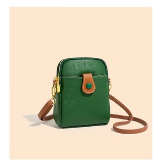 OMIK 고급 소가죽 미니 크로스백 공간분리 핸드폰 가방