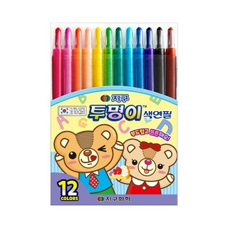 지구 투명이 색연필 세트, 6개, 12색