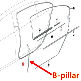 51357179123 BMW 7 시리즈 F01 F02LCI 730Li 의 전면 및 문짝 프레임 고무 스트립에 적합, 01 빠른, 13 Number 9 L R