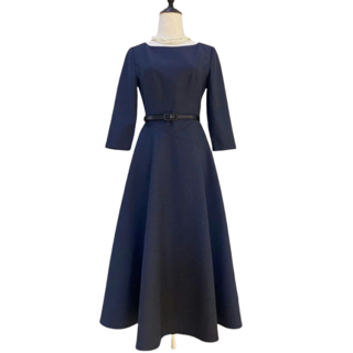 하이플라이 원피스 미디 긴팔 A라인 단정한 봄 드레스 트위드 가을 하객 정장