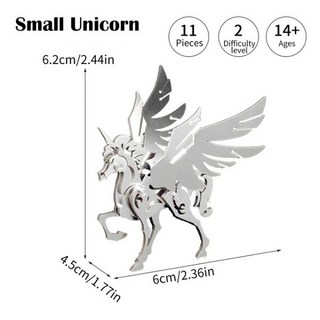 3D 금속 퍼즐 신화의 야수 괴물 IQ 게임 모델 키트 장난감 DIY 조립 성인 생일 선물, Unicorn, 1개