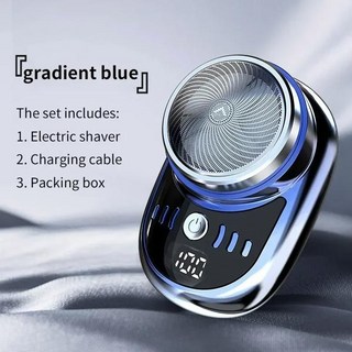 남성용 휴대용 전기 면도기 습식 및 건식 USB 충전식 미니 여행복, 02 023-Gradient Blue, 1개