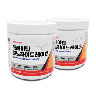 프로게이너 크레아틴 모노하이드레이트 독일산 100% 근지구력 운동부스터 CREATINE, 2개, 180g