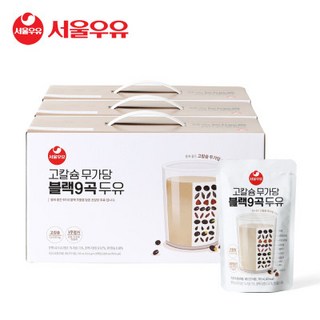 서울우유 고칼슘 무가당 블랙9곡 두유 190mlX60팩, 60개, 0.19l
