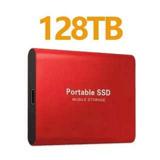 128TB 기존 하드 디스크 Xiaomi 휴대용 SSD 고속 외장형 드라이브 USB3.1 Type-C 노트북/PC/전화용 솔리드 스테이트, Red 128TB, BJFK34123(15), 1개
