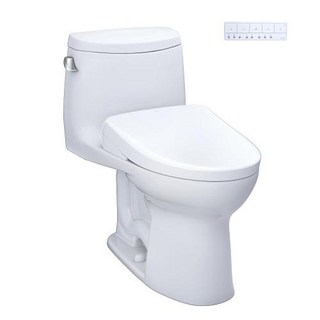 TOTO® WASHLET®+ UltraMax® II 일체형 길쭉한 1.28GPF 변기 자동 방식 워시렛®+ S7 시트 컨템포러리 비데 코튼 화이트 - MW6044726CEFGA, 1개