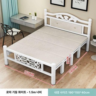 접이식 침대 매트리스 수면매트 원룸 간이매트 메모리폼, 화이트 로마 기둥 1.5m