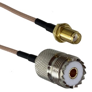 수 플러그 및 암 잭 스트레이트 커넥터 RF 점퍼 피그테일 케이블 RG316 RG58 UHF PL259 SO239 to SMA 6 인치 20m, RG316 SO239 to SMA F_2FT (60CM, 1개