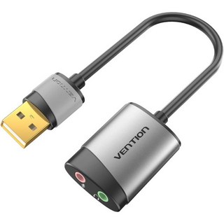 USB 오디오 어댑터 VENTING 외장 스테레오 사운드 카드에서 3.5mm 헤드폰 및 Windows MAC Linux PC 노트북 데스크톱용 마이크 잭 PS5, Double Jack, 1개