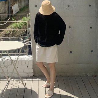 애플망고옷장 오버핏 부클 긴팔 니트 시스루 바캉스 루즈핏