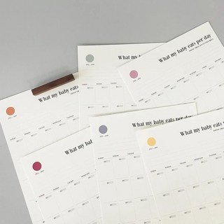 우가차차486 아기 이유식 캘린더 12장 + 우드마그넷 1개, 혼합색상_건강한 성장을 돕는 이유식 달력
