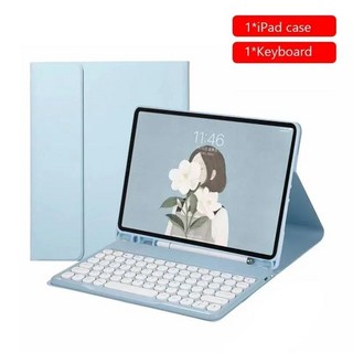 케이스 갤럭시 탭 S10 S9 S8 S7 FE Plus Ultra S6 Lite A9 A8 A7 용 펜 홀더가있는 마그네틱 블루투스 키, 02 파란_10 Seventeen, 1개