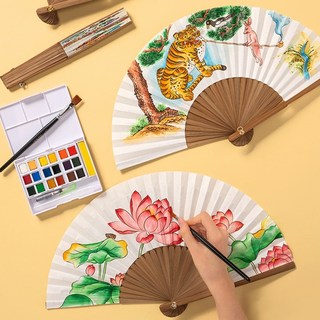 민화샵 고급 전통합죽선 합죽선고급형 접이식부채꾸미기