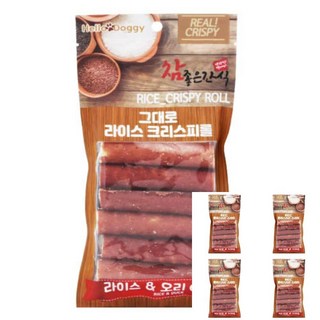 이지리치 애견간식 라이스 크리스피롤 6P 라이스 오리 강아지간식 강아지특식, 6개