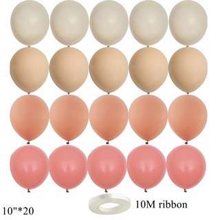 15 20PCS 10inch 빈티지 풍선 세트 결혼 기념일 장식 생일 DIY 파티 용품에 레트로 핑크 복숭아, 20pcs DEOM