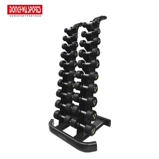 [동화스포츠] 바디포스 고무아령 1~10kg(2개씩 총 110kg세트) 덤벨렉(2종류) / 렉 아령 별도 판매, MD-6240 스탠딩 플랫 덤벨렉 세트