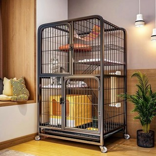 캣티오 고양이 하우스 빌라 원목 럭셔리 호텔장 펫도어 기둥형 감성가구 냥이타워 냥덕후 창문, 설치 필요 없음 소형 단층 50x35x38 블랙 세트1