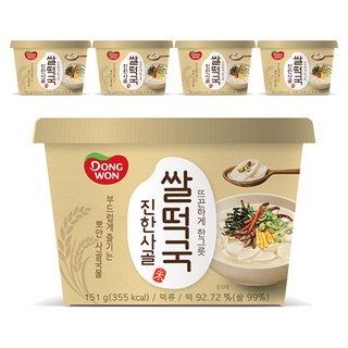 동원 진한사골 컵 쌀떡국, 151g, 5개