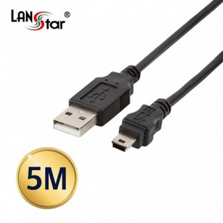 LANstar USB2.0미니케이블 USB A to Mini5핀 5M LS-USB-AM5P-5M, 1개