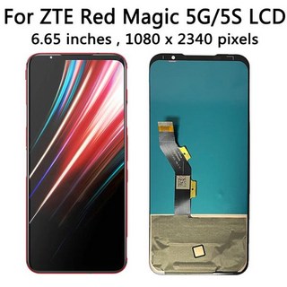 oled모니터 665 AMOLED 144HZ ZTE NUBIA RED MAGIC 5S LCD 스크린 터치 패널 디지저 NX659J 디스플레이, 01 5G BLA NO FRAME