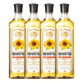 사조 해바라기유 900ml x4병, 4개