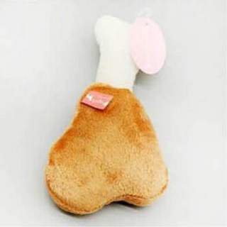 강아지 귀여운 닭다리모양 빽빽이인형2P 재미있는 재밌는 호기심 퍼피, 2개