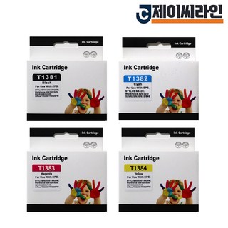 엡손 재생잉크 T138 CMYK 4색 세트 T235 TX320F TX325F, 재생_T138_4색세트, 1개
