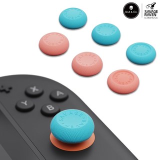 닌텐도 스위치2 조이콘 스틱커버 스컬앤코 썸그립, 스컬앤코 썸그립(스위치2), 네온레드블루, 1개