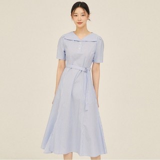 (JJ지고트) 스트라이프 와이드 칼라 원피스 GP5P0OP561