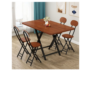 가구느낌 홈접이식 테이블, WALNUT BLACK, 4인용