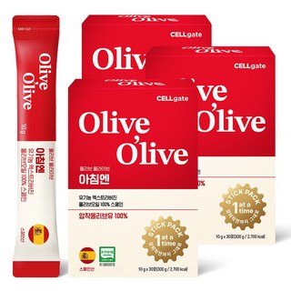 셀게이트 올리브 올라이브 아침엔 유기농 엑스트라버진 올리브오일 100% 스페인, 10g, 90개