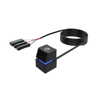 SGMK 컴퓨터 PC 외부 전원 스위치 버튼 7가지 RGB LED, 블랙 4M, 1개