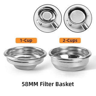 E61 스테인레스 에스프레소 바구니 스틸 FILTER 메이커 필터 교체 커피 58MM 액세서리 GAGGIA BARISTA TOOLS, Set of 2pcs A