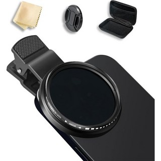 52mm 가변 ND2400 필터 초슬림 다중코팅 조절 중성 밀도 클립온 렌즈 iPhone16 15 14 13 12 11 구글 픽셀 및 스마트폰 호환, 1개