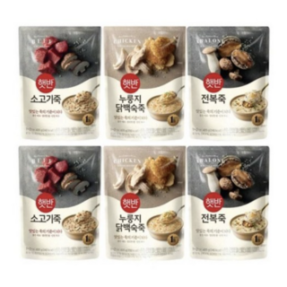 비비고 파우치 죽 420g (누룽지닭백숙죽2+전복죽2+소고기죽2), 1개