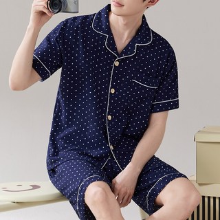 엘라운지 커플 냉감 요루 카라 반팔 상하세트 잠옷