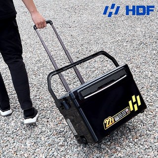 해동 카리스마 캐리 쿨러 바퀴형 아이스박스 HB-1815, 1개, 22L, 블랙