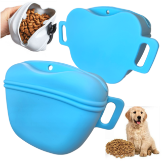 플랜와우 허리벨트형 강아지 간식주머니 휴대용 트릿백, 1개, 스카이블루