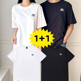 [2PACK/매장정품] 엄브로 반팔 티셔츠 남녀공용 쿨코튼 무지 로고 16수 A/S가능