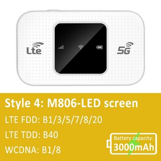 TIANJIE 4G 모바일 3000MAH 배터리 핫스팟 무선 안전 2100 모뎀 FI 지원 밴드 글로벌 WIFI 휴대용 LTE, M806 LED, 1개