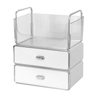 [품절대란템] 루시아이 모던 스퀘어 화장품 정리함 3단, 화이트, 1개