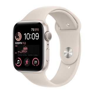 APPLE 애플워치 SE 2세대 알루미늄 케이스 미국 정품, GPS, 미드나이트 스포츠 밴드 S/M, 40mm