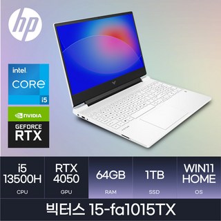 HP 빅터스 15-fa1015TX, WIN11 Home, 64GB, 1TB, 화이트