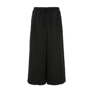 24SS 블랙 린넨혼방 밴딩 와이드팬츠 VLPA4B293BK