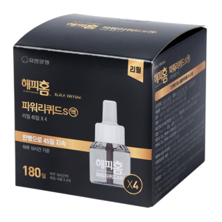 해피홈 블랙에디션 파워리퀴드에스액 리필 45일 4p, 116ml, 4개