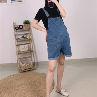 큰나무 귀여운 임산부 데일리 여성 멜빵반바지 와이드핏 상품 이미지