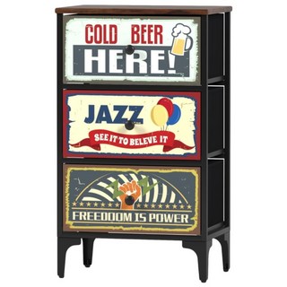 엘리나 아메리칸 인더스트리얼 빈티지 스타일 인테리어 서랍장, 빈티지 틈새 3단