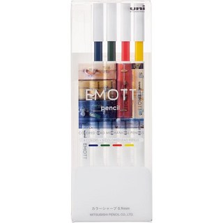 미쓰비시연필 샤프 EMOTT 펜슬 컬러심 샤프 0.94색 No.3 노스탤직 컬러 M9EM4CL.NO3, No.3 NOSTALGIC COLOR 4 Color S
